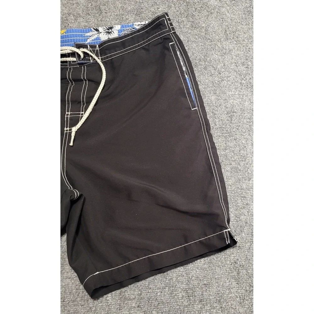 Reyn Spooner Men's Black Swim Trunks Board Shorts Coral Nautical Size Large